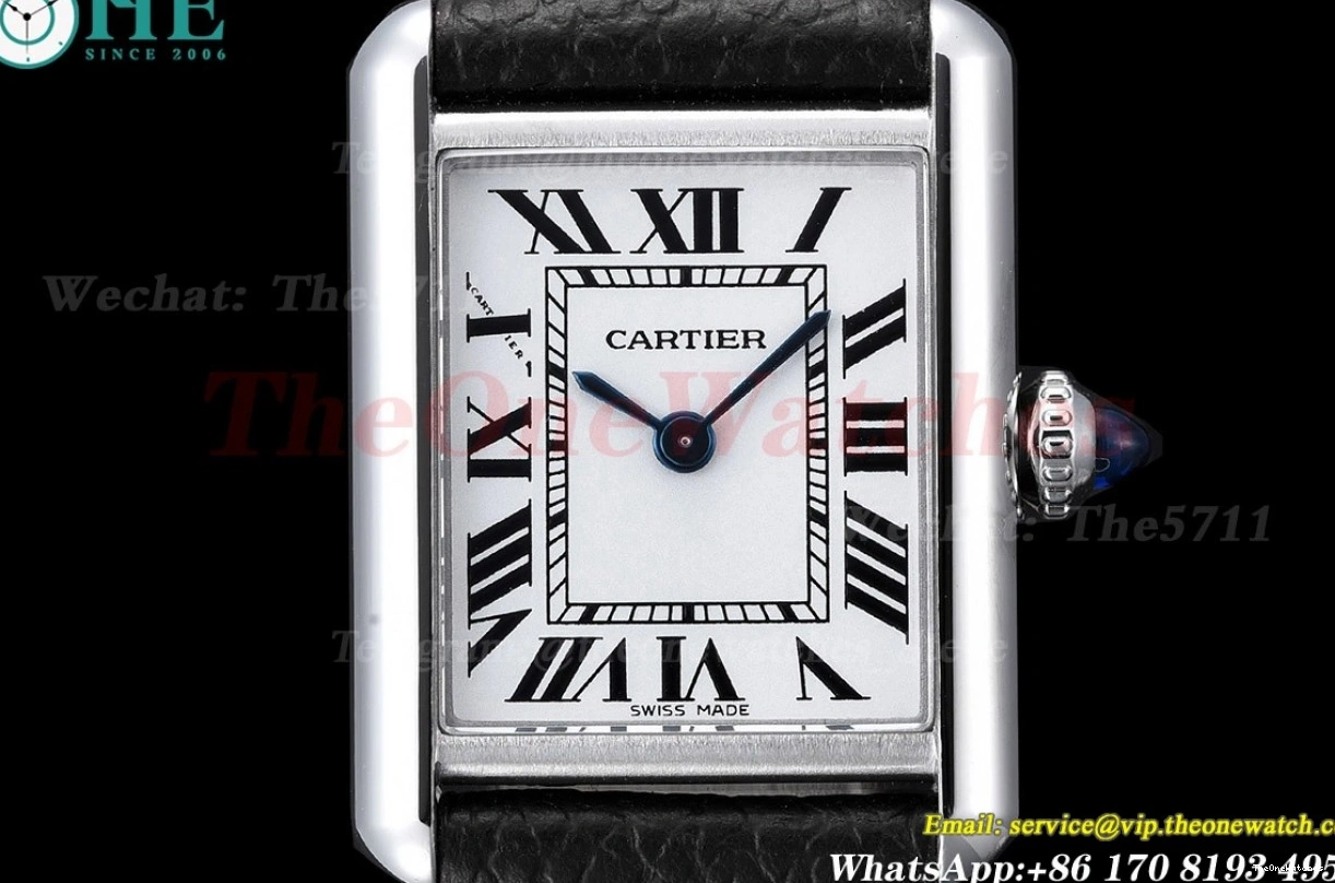 On dial Tank Quartz K11F White Must Strap Black Small 0430